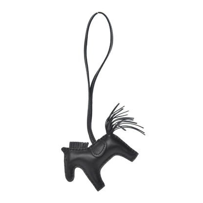 Hermes Milo Lambskin Grigri Rodeo Horse Bag Charm PM So Black 1 of 5