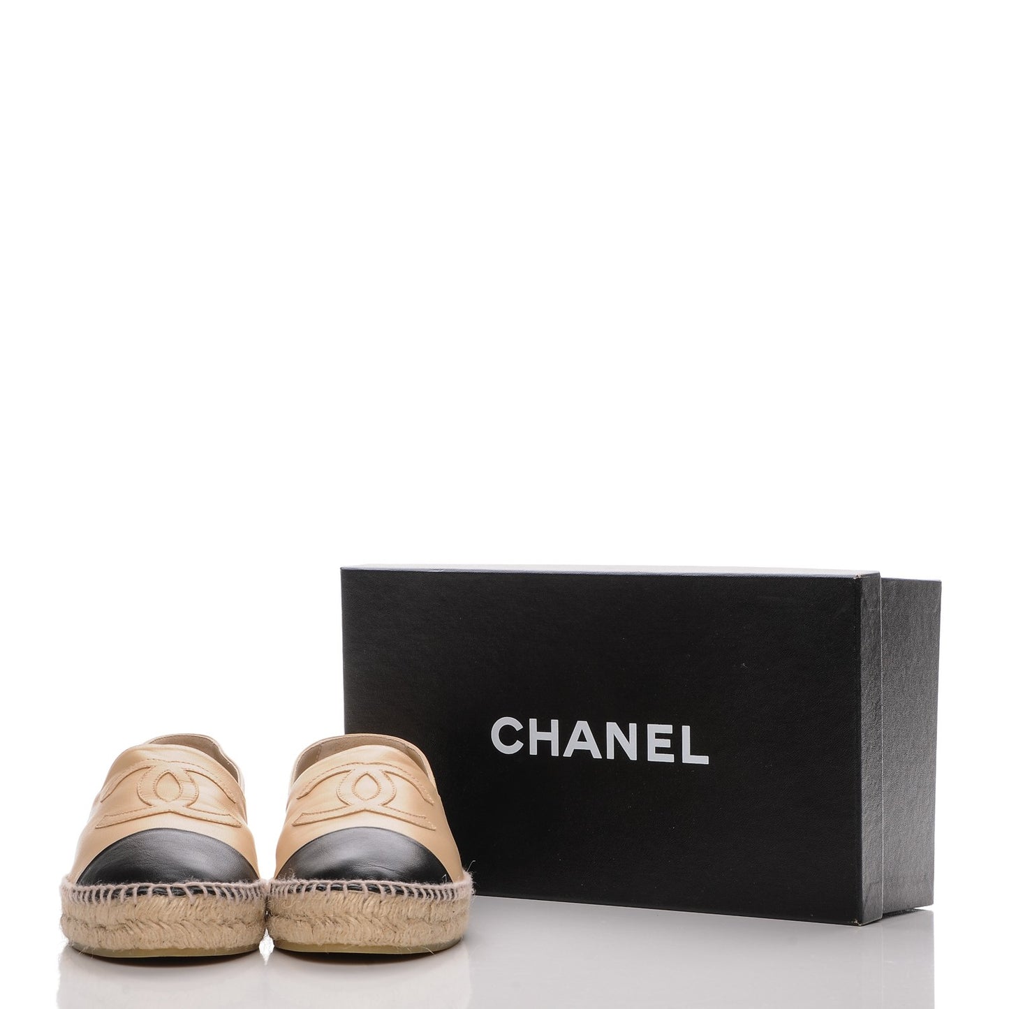 Lambskin CC Espadrilles 40 Beige Black