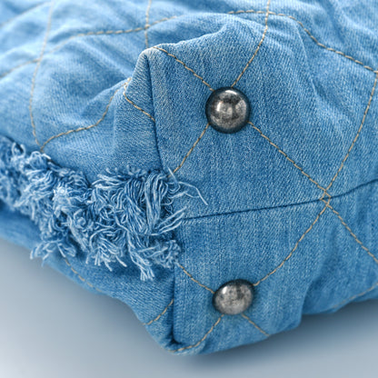 Chanel Denim Quilted Chain Hobo Light Blue 9 of 10