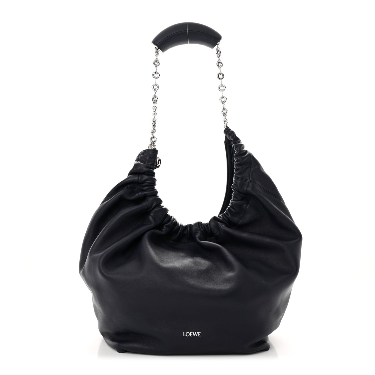 Buttery Nappa Lambskin Medium Squeeze Bag Abyss Blue