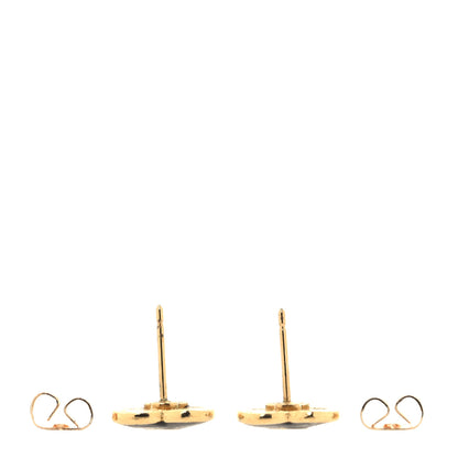 Chanel Metal Resin CC Heart Earrings Gold Black 3 of 4