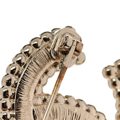 Chanel Crystal Pearl Multi Row CC Brooch Gold 5 of 6