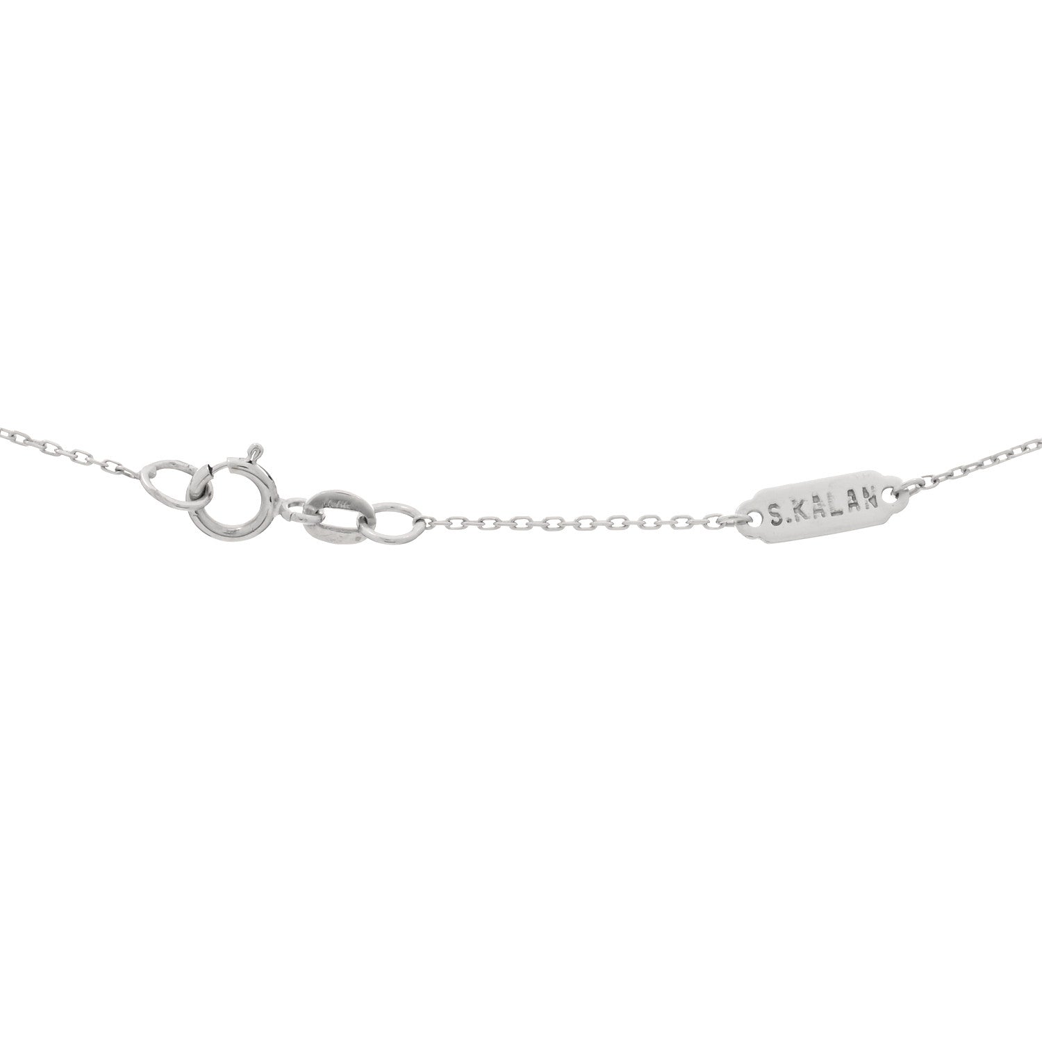 Suzanne Kalan 18K White Gold Diamond White Topaz Oval Pendant Necklace 3 of 3