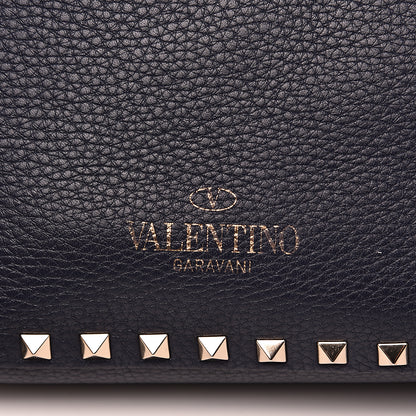 Valentino Garavani Pebbled Calfskin Small Rockstud Flip-Lock Messenger Bag Marine 8 of 8