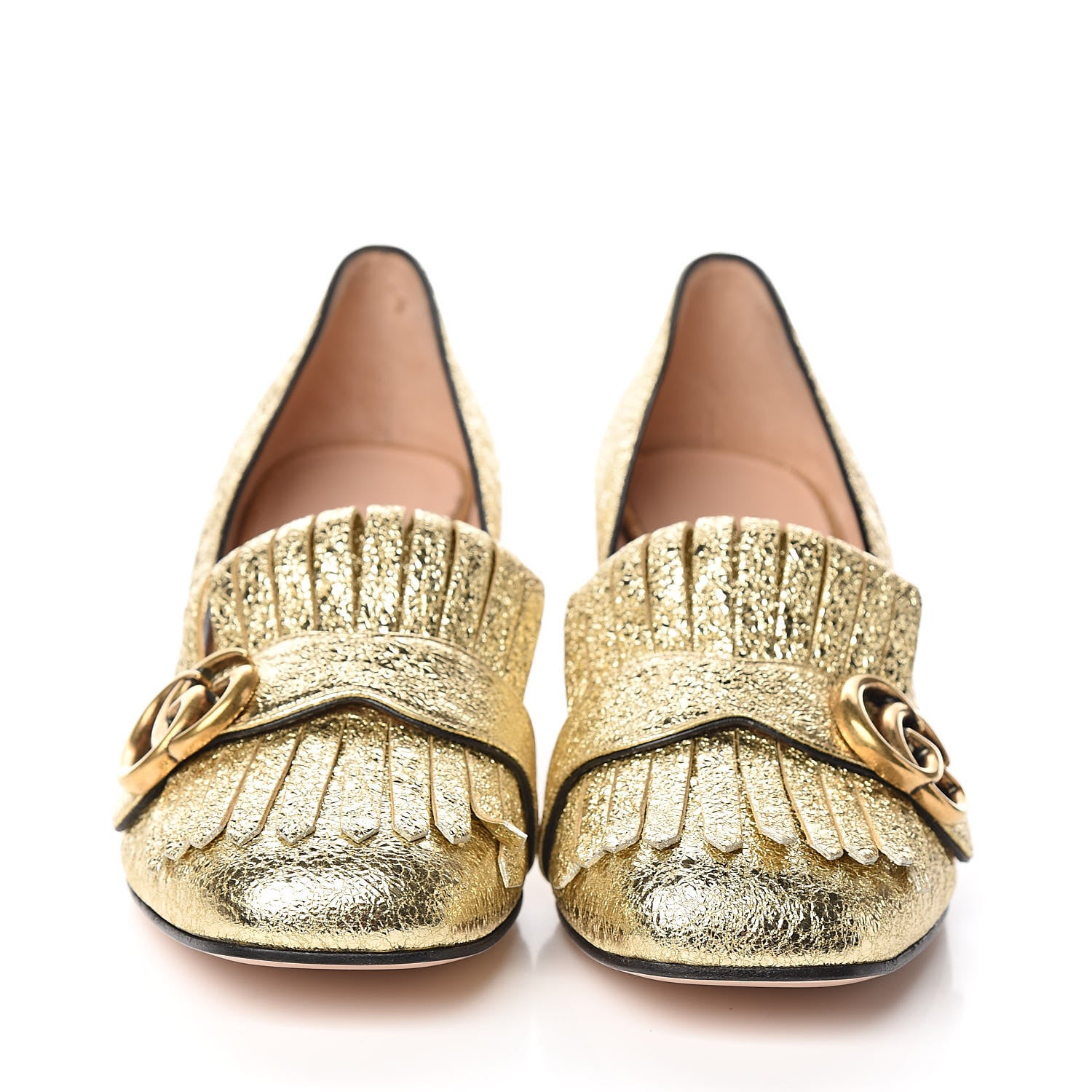 Gucci Galassia GG Marmont Fringe 50mm Loafer Pumps 39 Platino 2 of 9