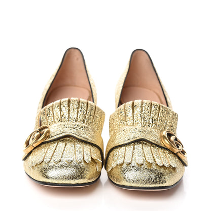 Gucci Galassia GG Marmont Fringe 50mm Loafer Pumps 39 Platino 2 of 9