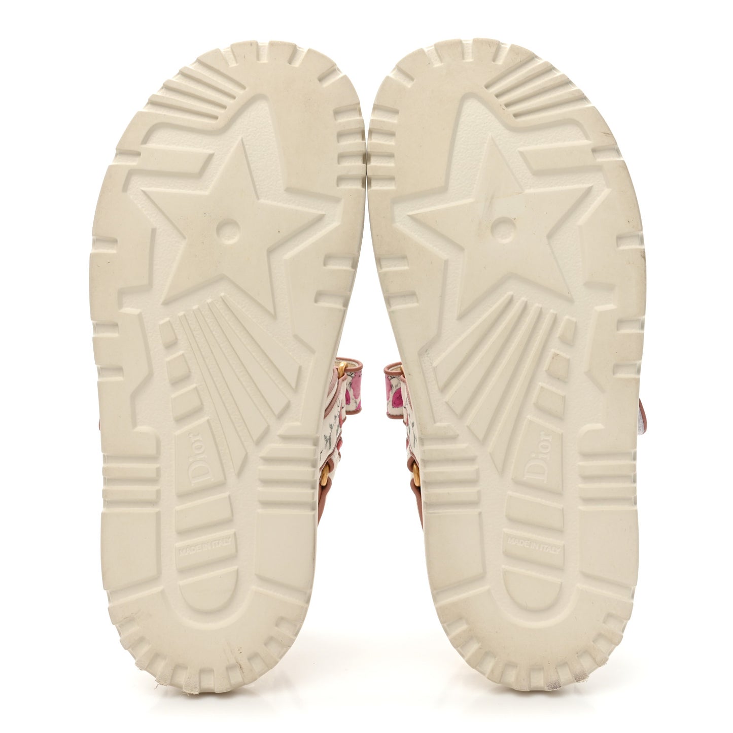Technical Fabric Petites Fleurs Print Dioract Sandals 40 White Multicolor