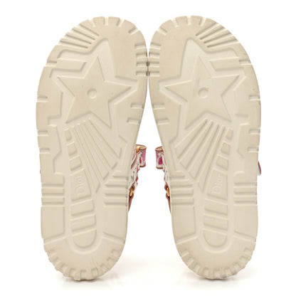Christian Dior Technical Fabric Petites Fleurs Print Dioract Sandals 40 White Multicolor 5 of 10