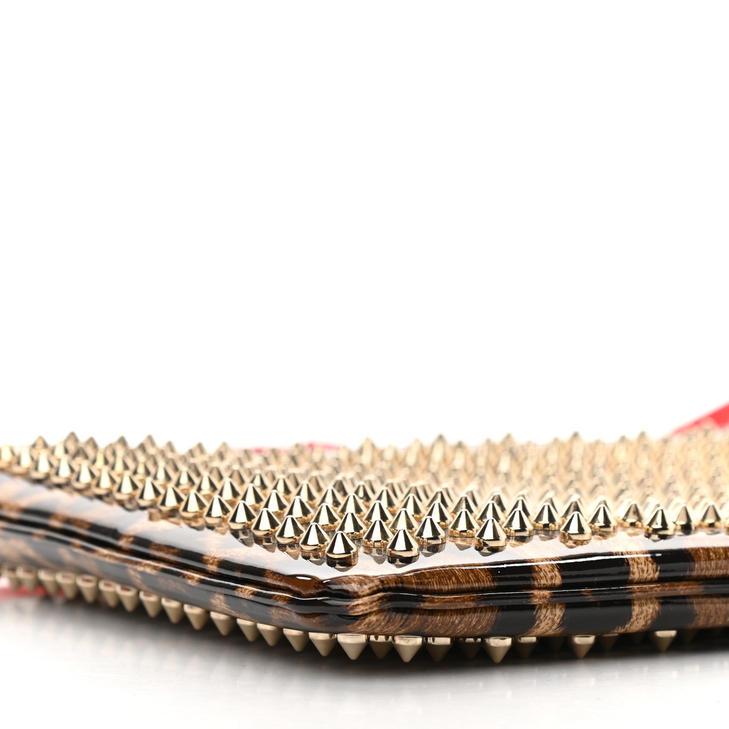 Christian Louboutin Patent Leopard Print Loubiposh Spiked Crossbody Clutch 9 of 10