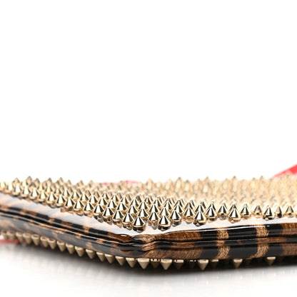 Christian Louboutin Patent Leopard Print Loubiposh Spiked Crossbody Clutch 9 of 10