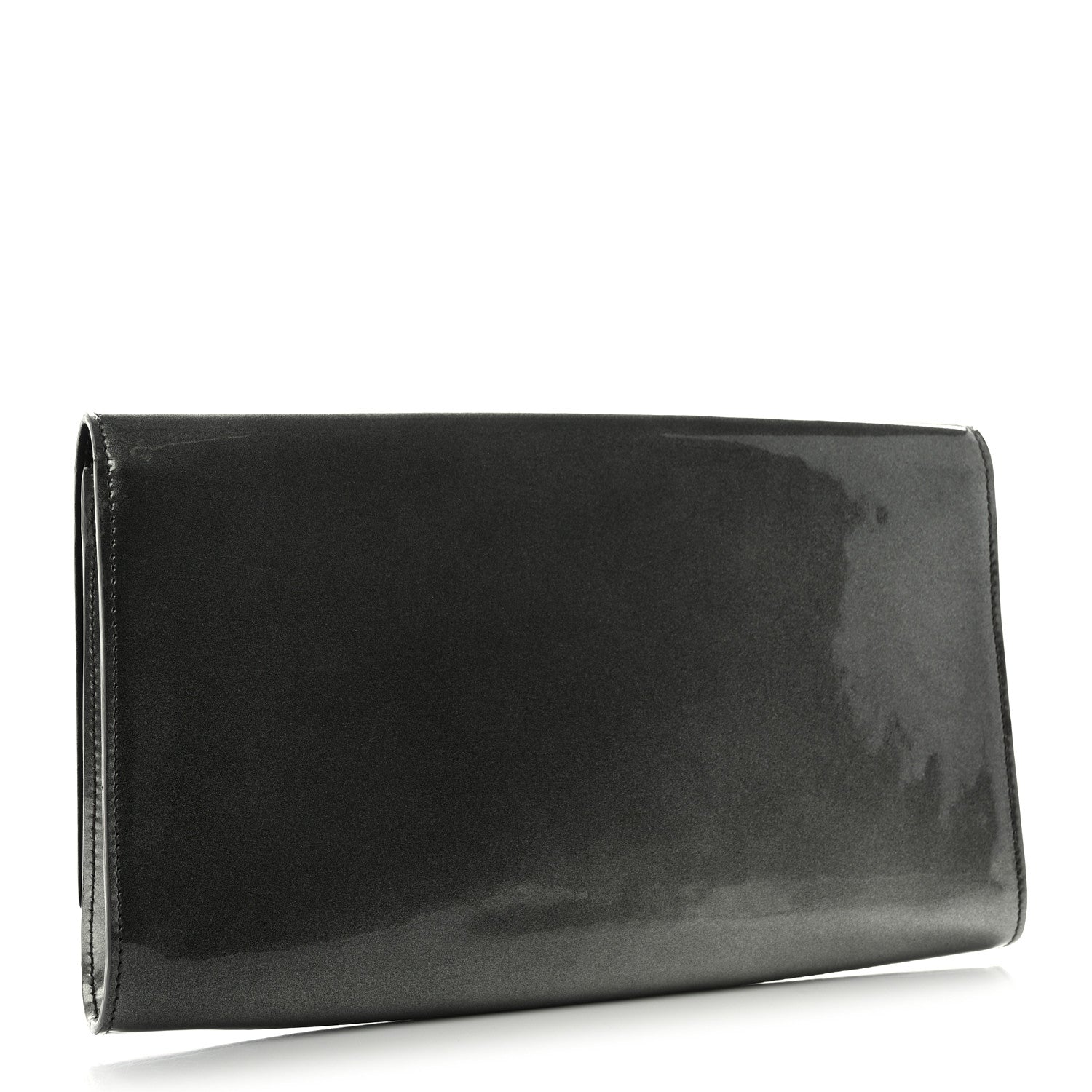 Saint Laurent Patent Large Belle De Jour Clutch Grey 3 of 7