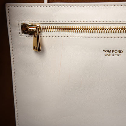 Tom Ford Smooth Calfskin Tubo Horizontal Tote Chalk 8 of 11