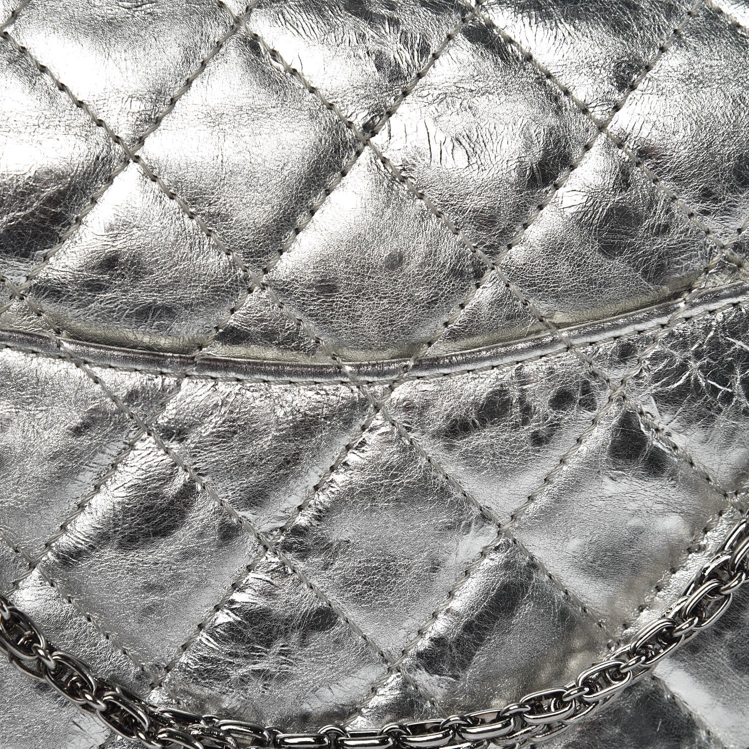 Chanel Metallic Aged Calfskin Quilted 2.55 Reissue 226 Flap Silver 14 of 16