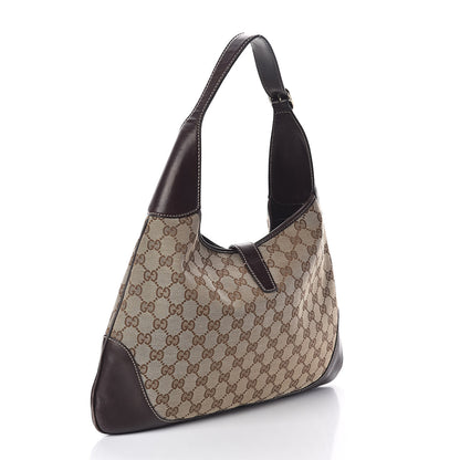 Gucci Monogram Web Jackie O Bouvier Hobo Dark Brown 3 of 11