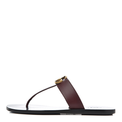 Gucci Calfskin GG Marmont Flat Thong Sandals 36.5 Vintage Bordeaux 1 of 8
