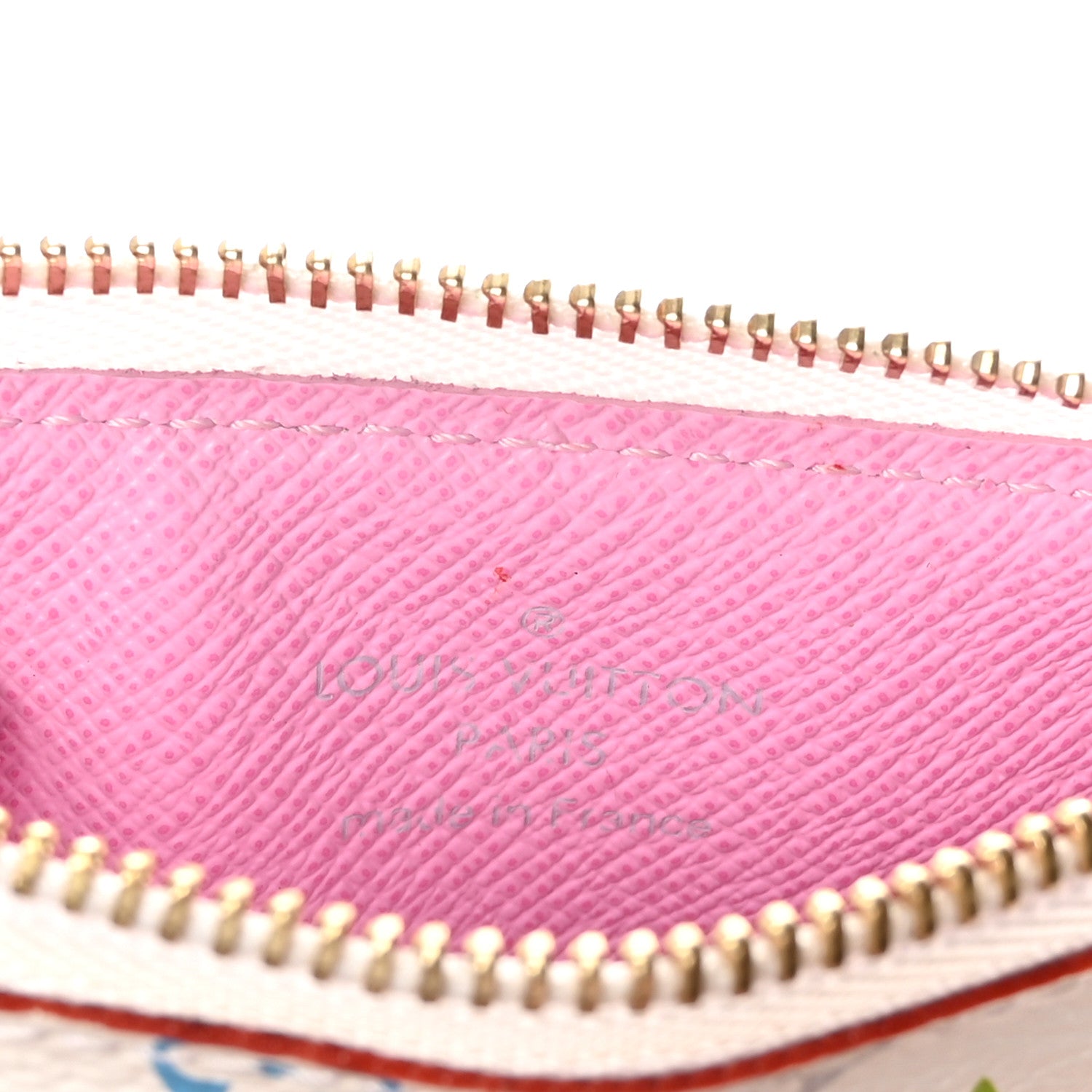 Louis Vuitton Monogram Multicolor Key Pouch White Litchi 6 of 7