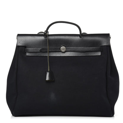 Hermes Toile Vache Calfskin Herbag 39 MM Black 1 of 15