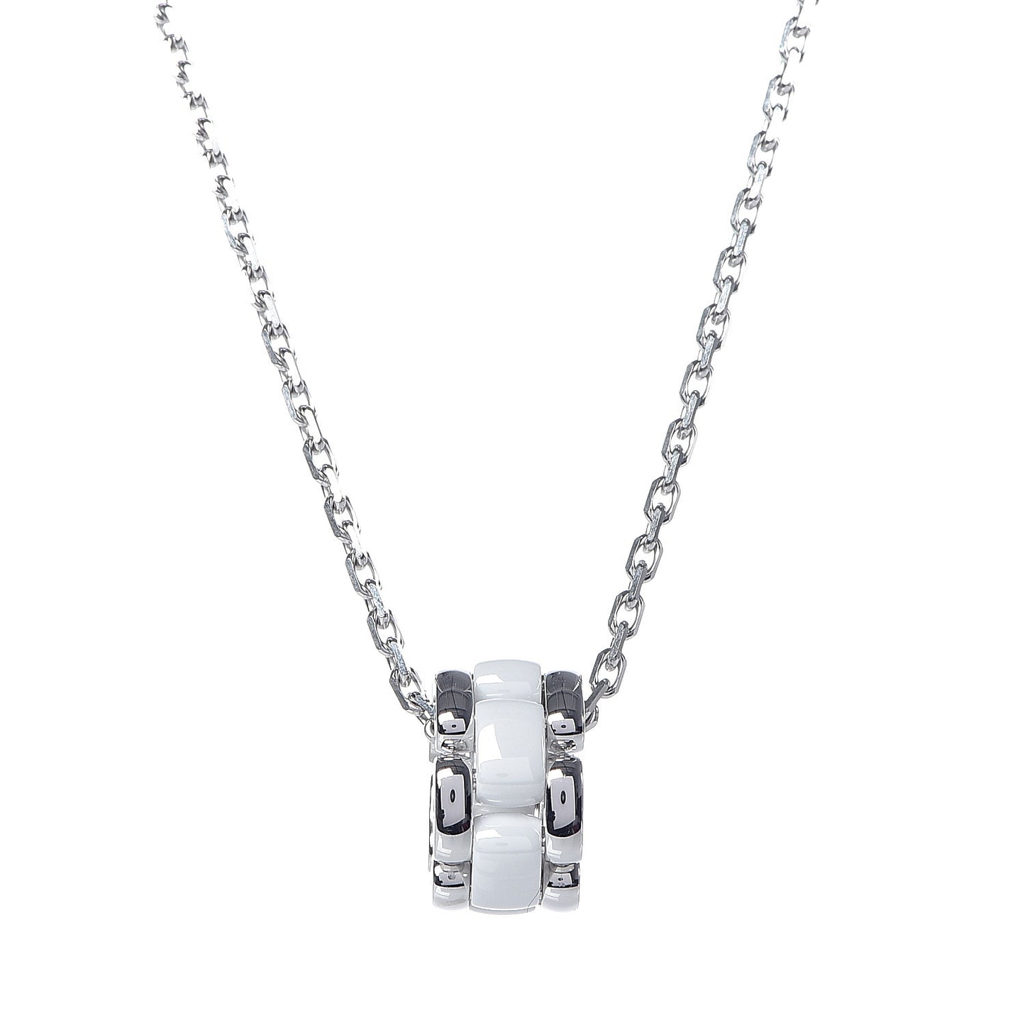 18K White Gold Ceramic Ultra Pendant Necklace White