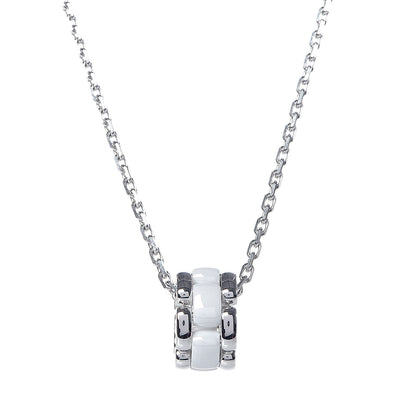 Chanel 18K White Gold Ceramic Ultra Pendant Necklace White 4 of 10