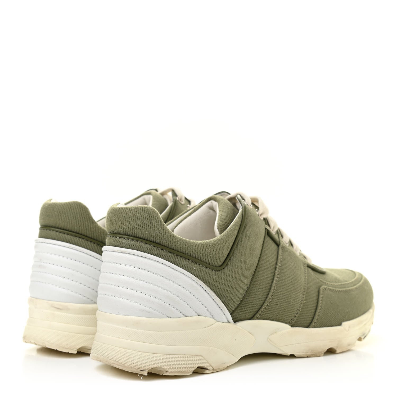 Chanel Canvas Womens Sneakers 38.5 Green 4 of 15