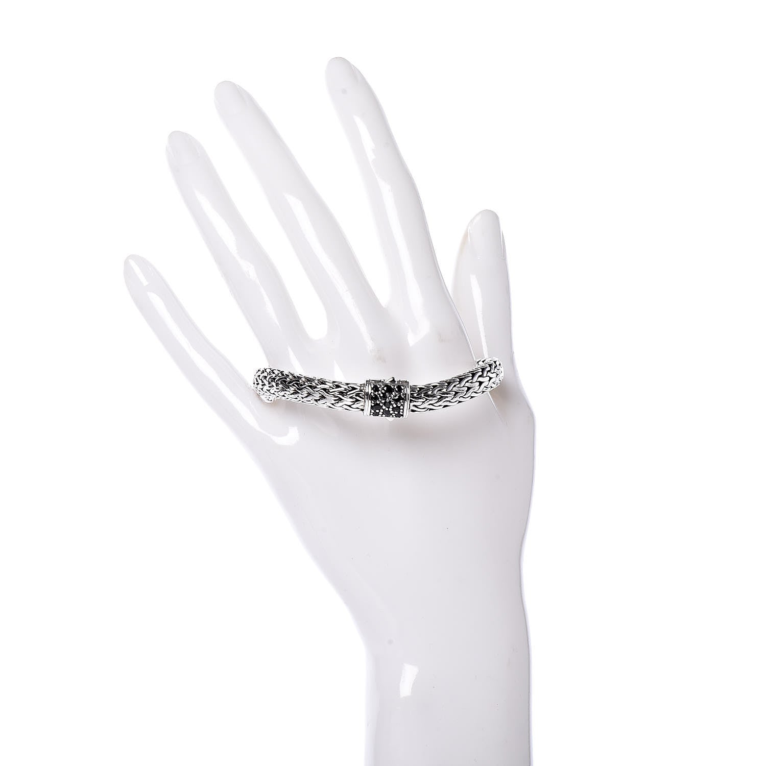 John Hardy Sterling Silver Black Sapphire 7mm Classic Chain Bracelet M 2 of 5