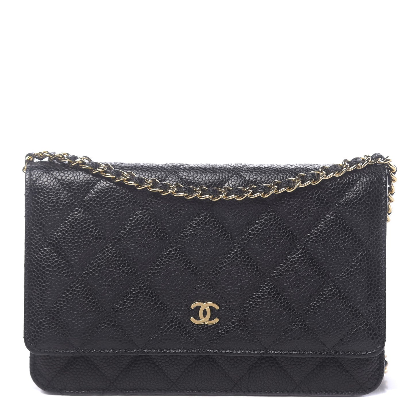 Caviar Quilted Wallet On Chain WOC Black
