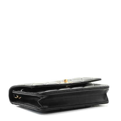 Chanel Lambskin Quilted CC Pearl Crush Wallet on Chain WOC Black 4 of 11