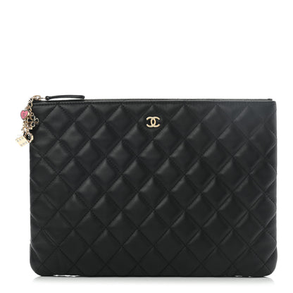Chanel Lambskin Quilted Medium Casino Beauty CC Cosmetic Case Black 1 of 8