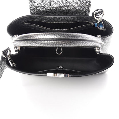 Louis Vuitton Metallic Taurillon Capucines PM Silver Black 6 of 11