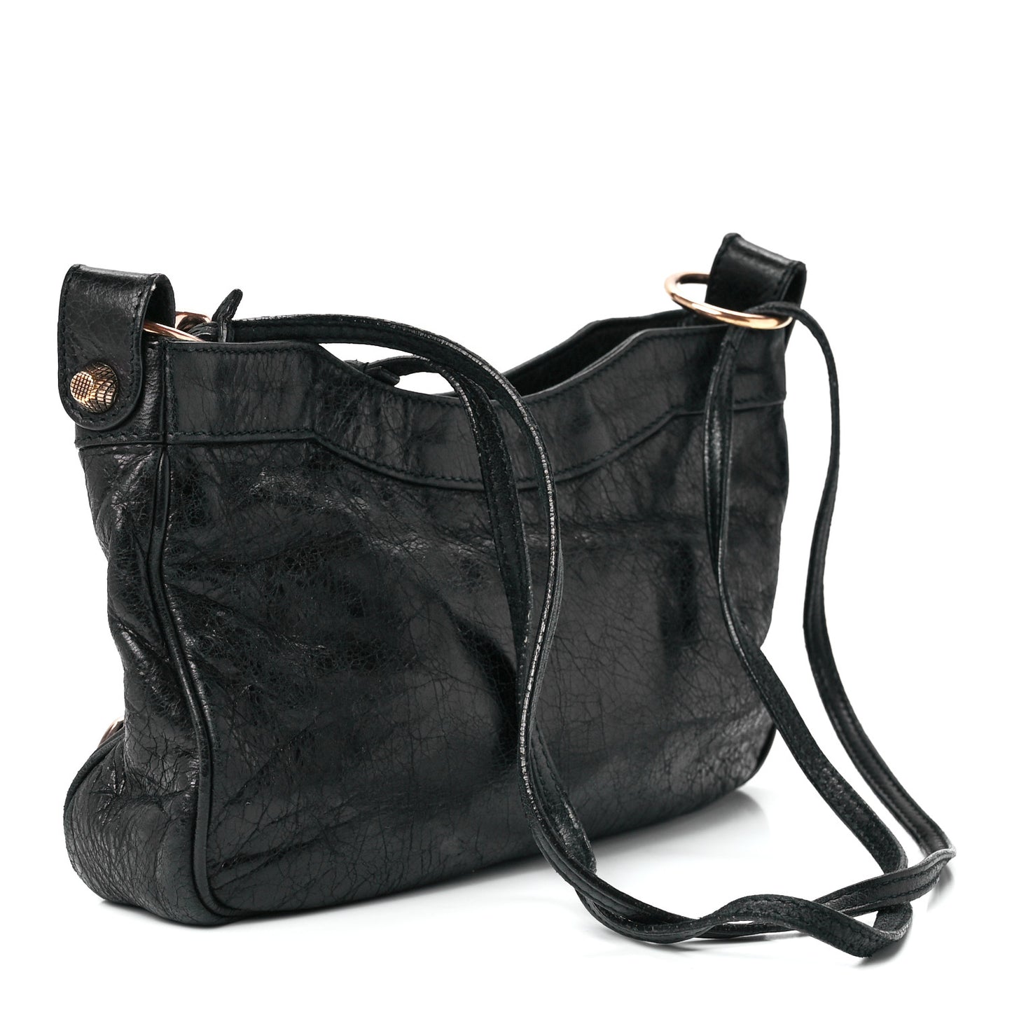 Agneau Giant 12 Rose Gold Hardware Hip Black