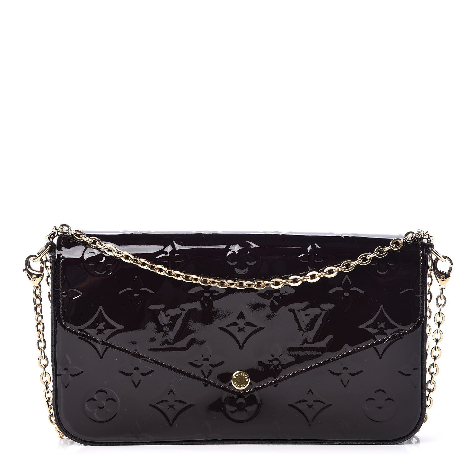 Louis Vuitton Vernis Pochette Felicie Chain Wallet Amarante 1 of 13