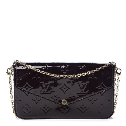 Louis Vuitton Vernis Pochette Felicie Chain Wallet Amarante 1 of 13