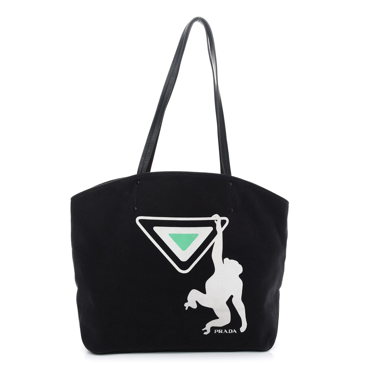 Canapa Monkey Print Large Soft Tote Black