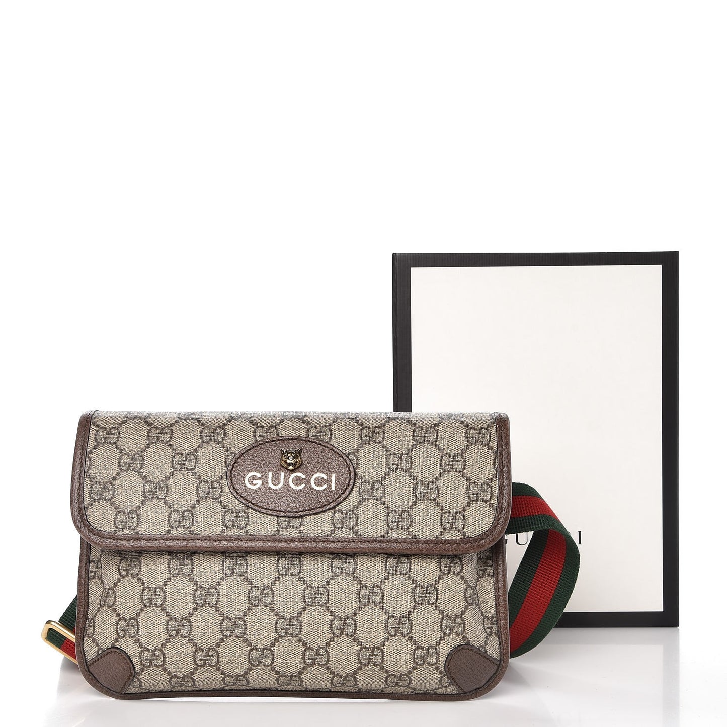 GG Supreme Monogram Neo Vintage Web Belt Bag Brown