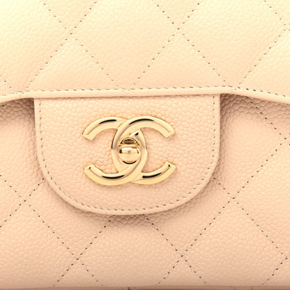 Chanel Caviar Quilted Jumbo Double Flap Light Beige 10 of 10