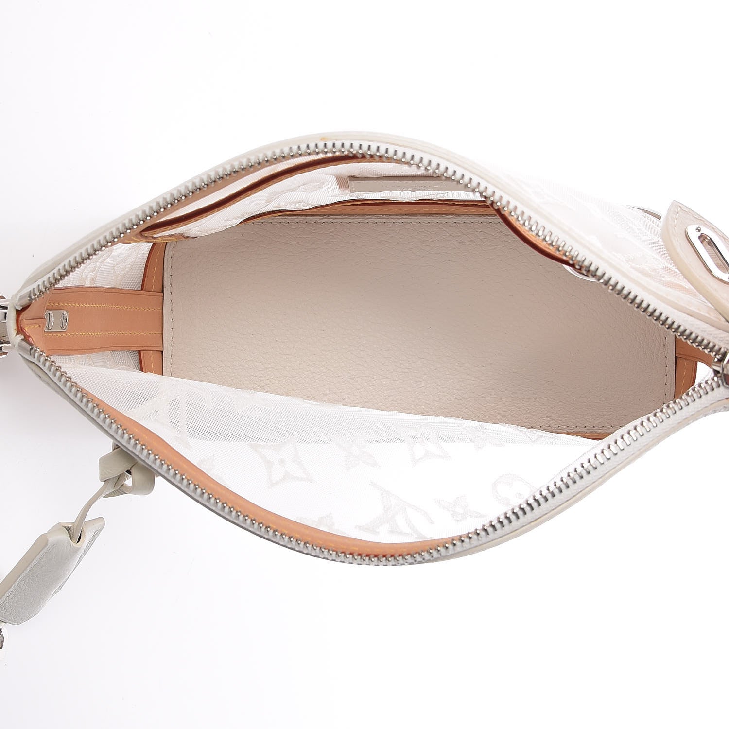 Louis Vuitton Monogram Transparence Transparent Lockit Clutch White 5 of 9