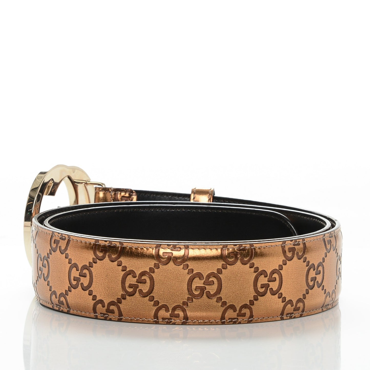 Guccissima Interlocking G Belt 95 38 Bronze