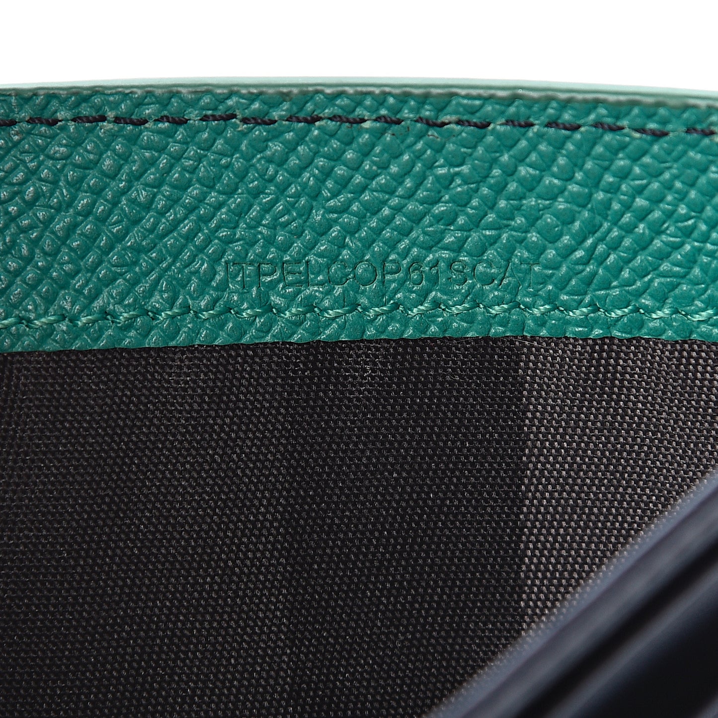 London Grainy Calfskin Bi-Fold Wallet Opal Green