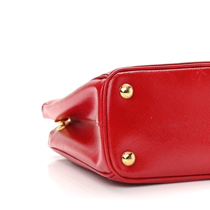 Prada Saffiano Vernice Mini Galleria Double Zip Tote Rosso 9 of 16