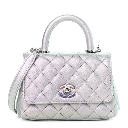 Chanel Iridescent Caviar Quilted Extra Mini Coco Handle Flap Purple 1 of 9