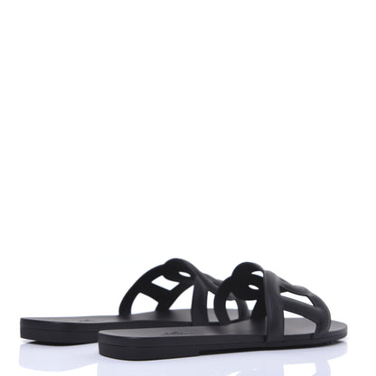 Hermes Rubber Aloha Sandals 38 Black 4 of 8