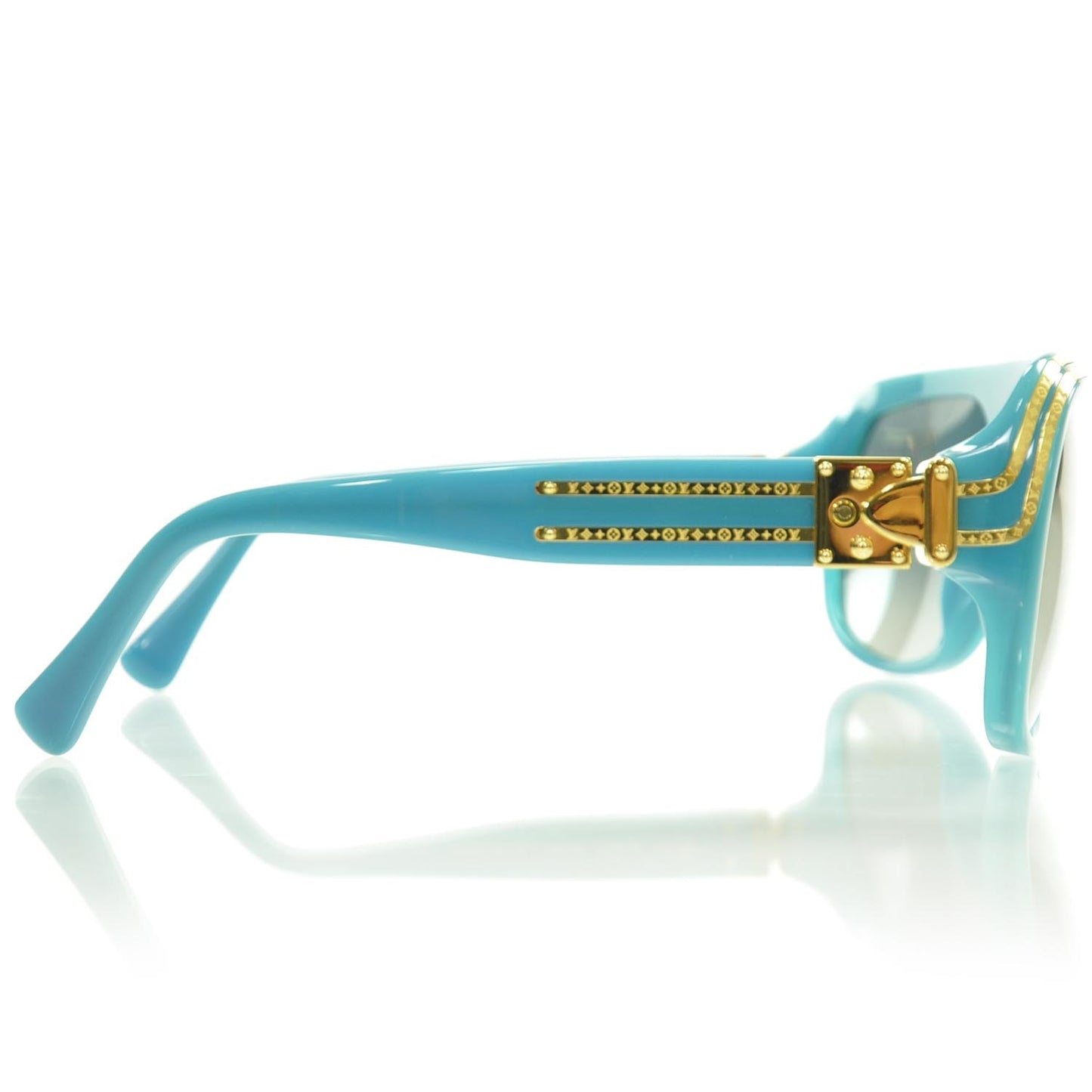 Millionaire Sunglasses Turquoise w Gold Plated Lenses