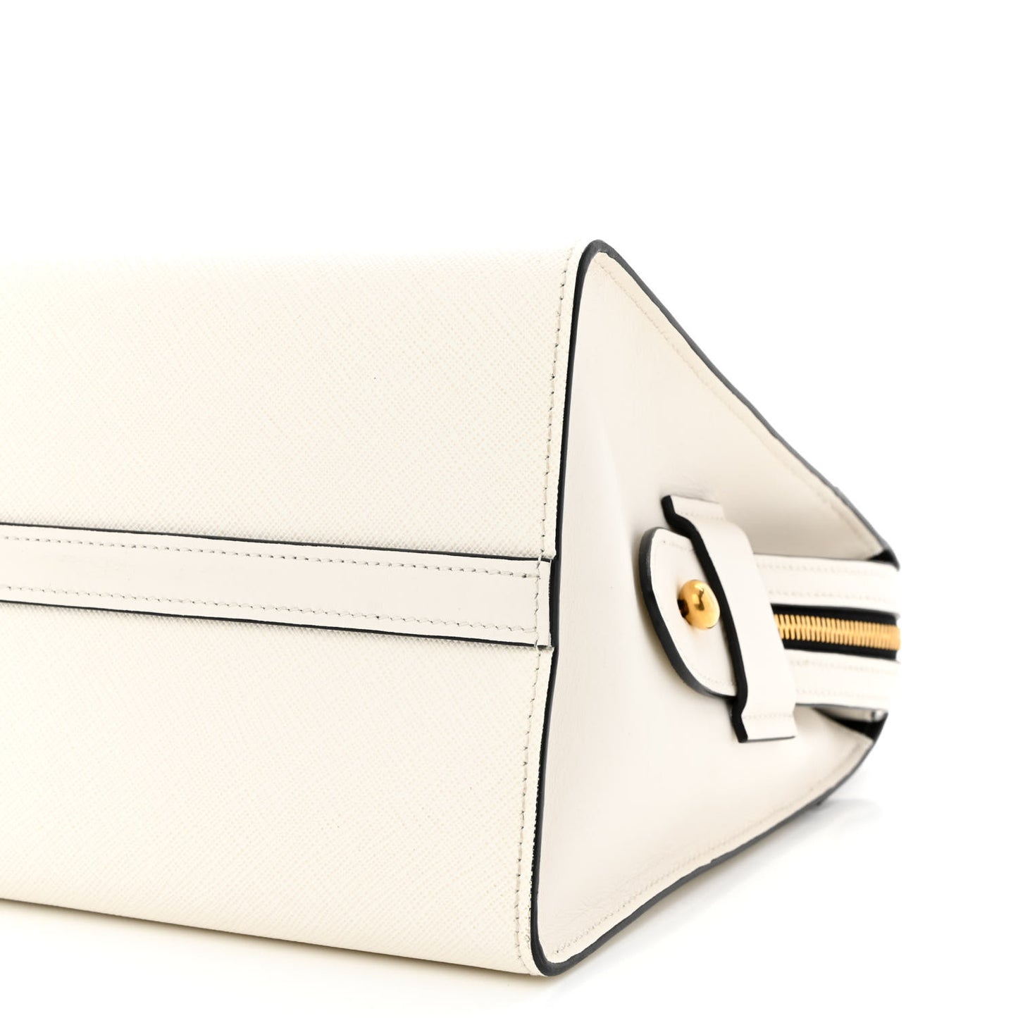 Saffiano City Calfskin Medium Esplanade White Black