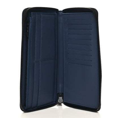Louis Vuitton Calfskin Monogram Shadow Vertical Zippy Wallet Blue 5 of 10