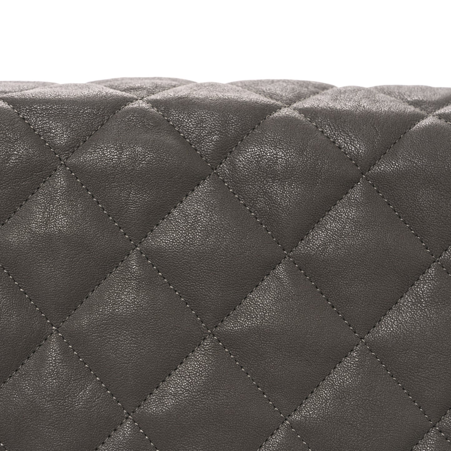 Washed Lambskin Quilted Chain Around Maxi Flap Taupe