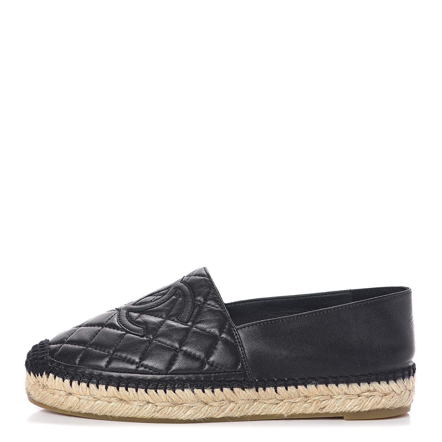 Chanel Lambskin Quilted CC Espadrilles 35 Black 1 of 7