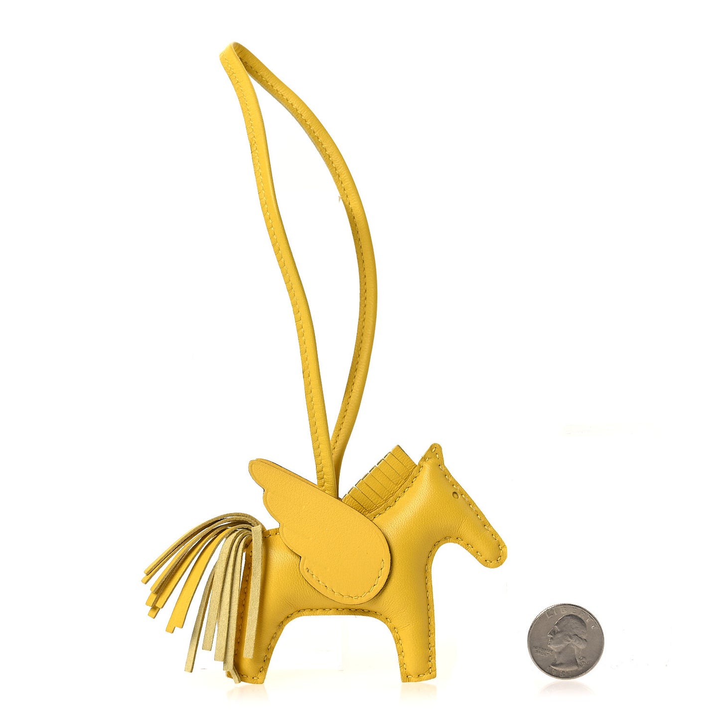 Milo Lambskin Grigri Rodeo Pegase Horse Bag Charm PM Jaune De Naples
