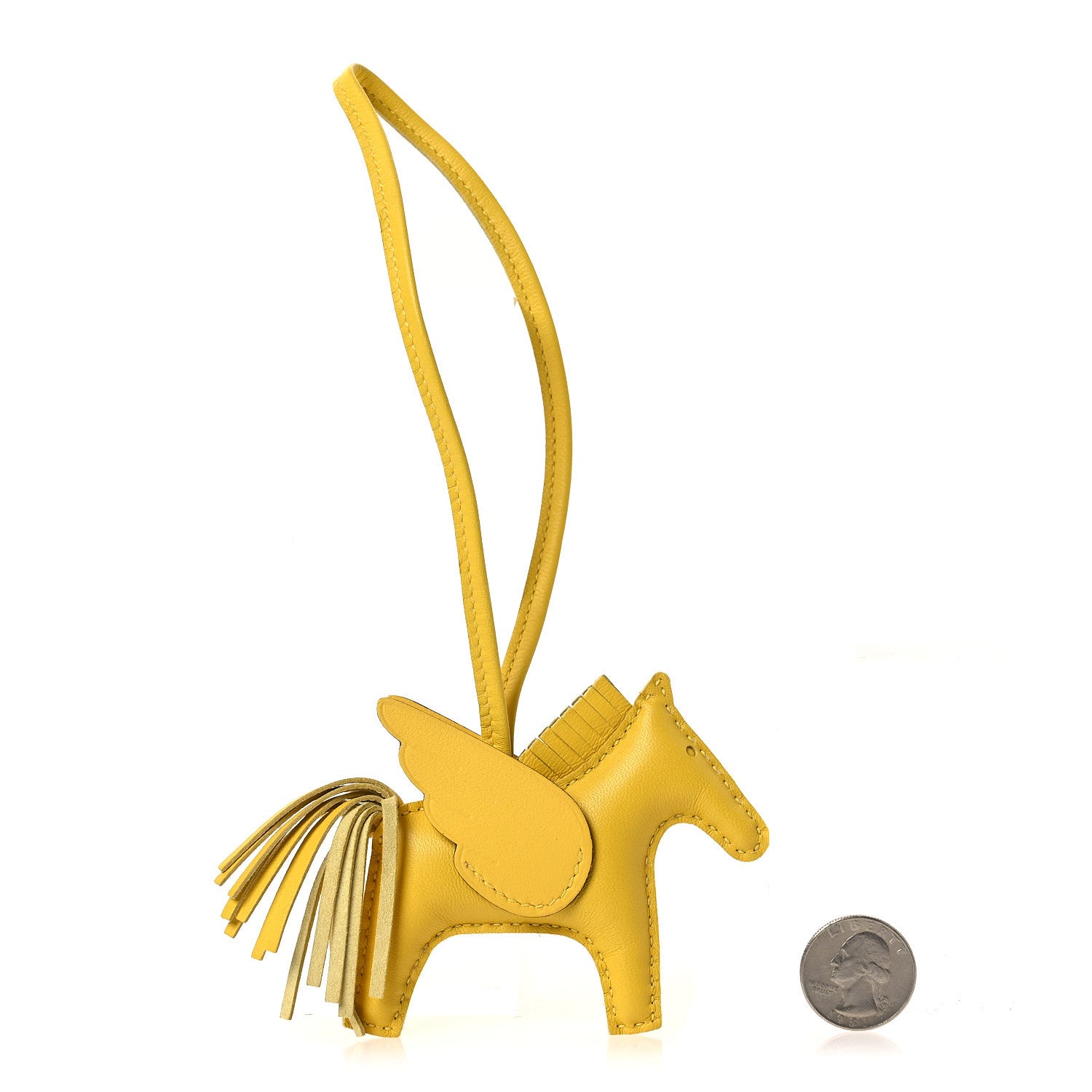 Hermes Milo Lambskin Grigri Rodeo Pegase Horse Bag Charm PM Jaune De Naples 2 of 4