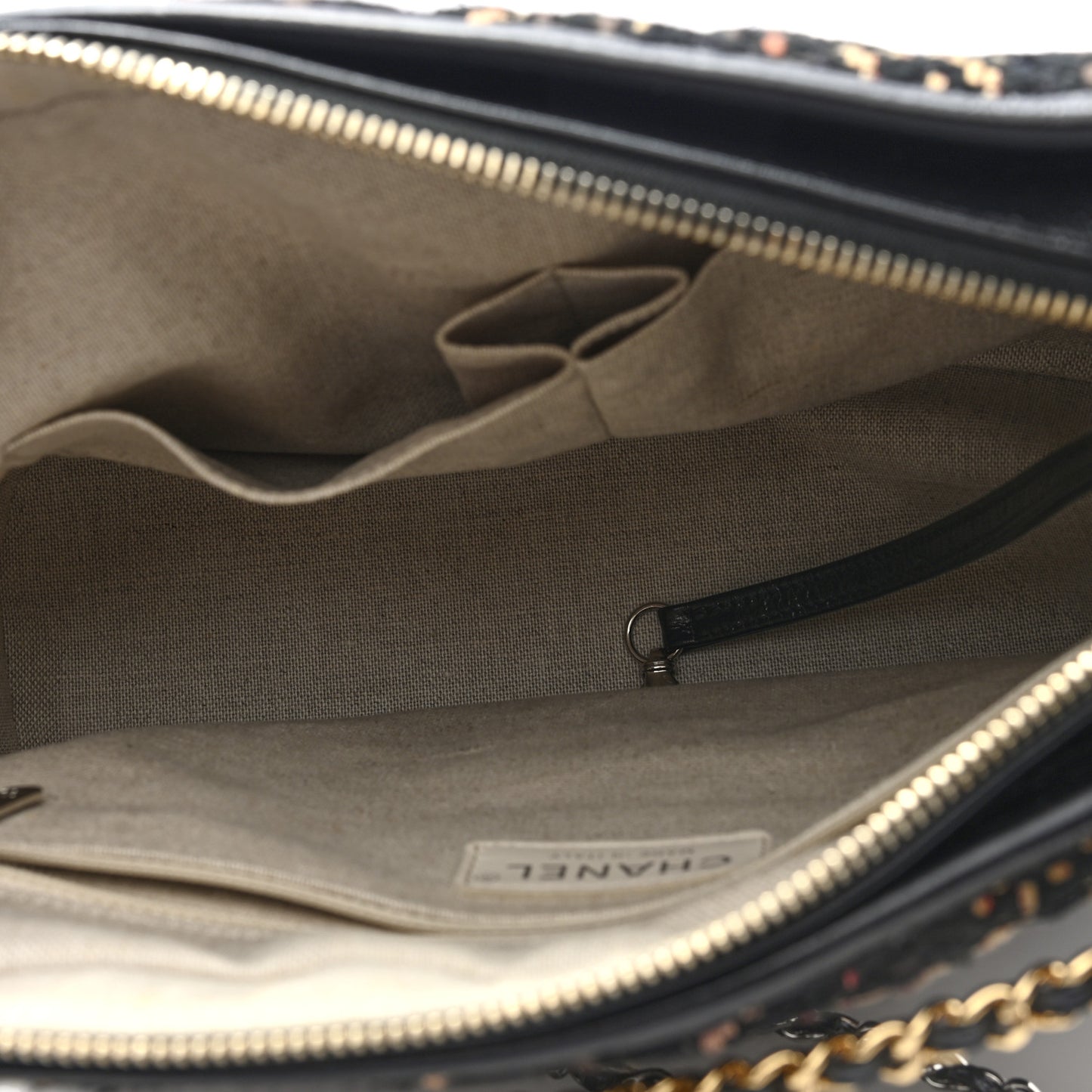 Tweed Calfskin Medium Gabrielle Hobo Black Brown