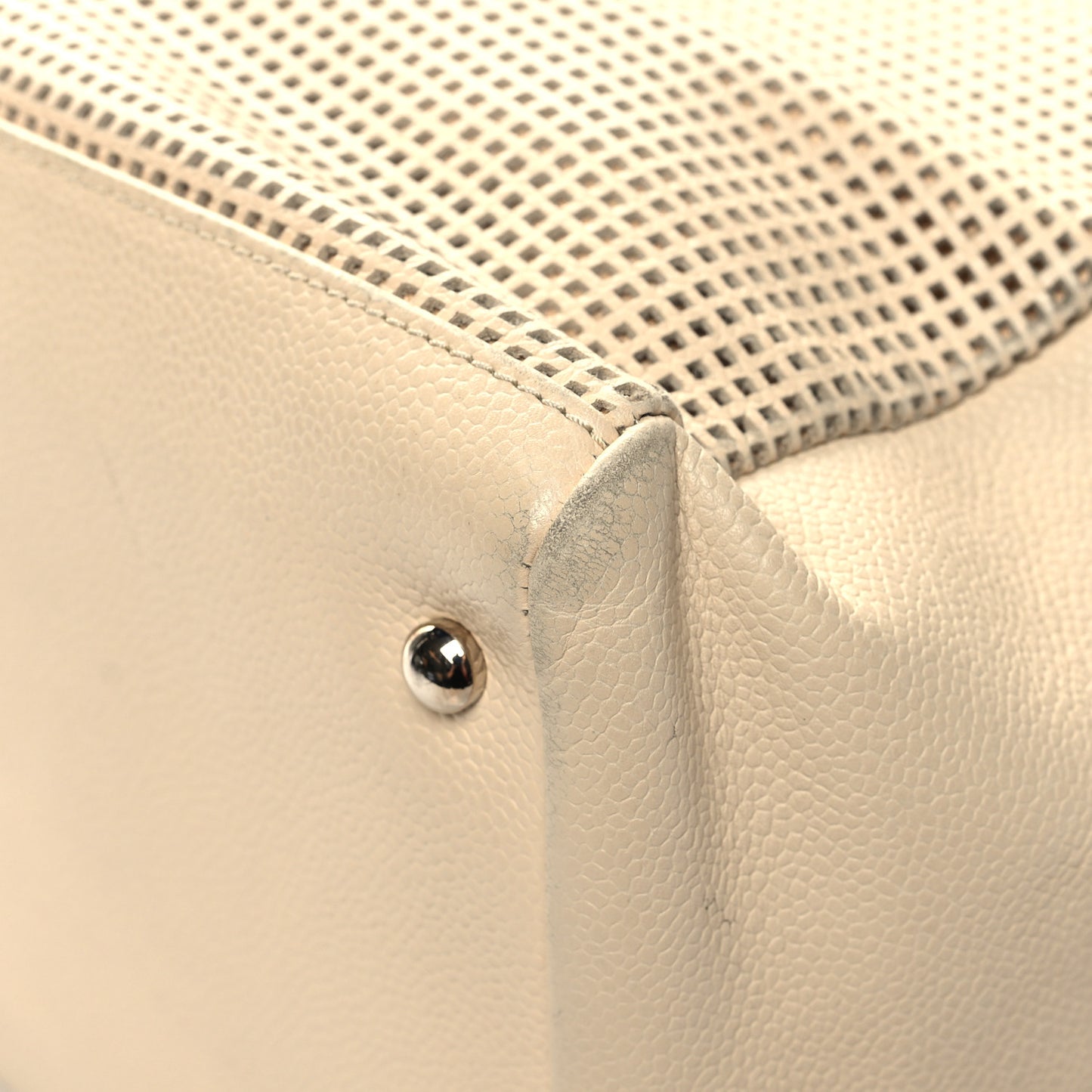 Caviar Perforated Bowler Beige
